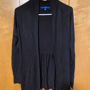 Open front black cardigan